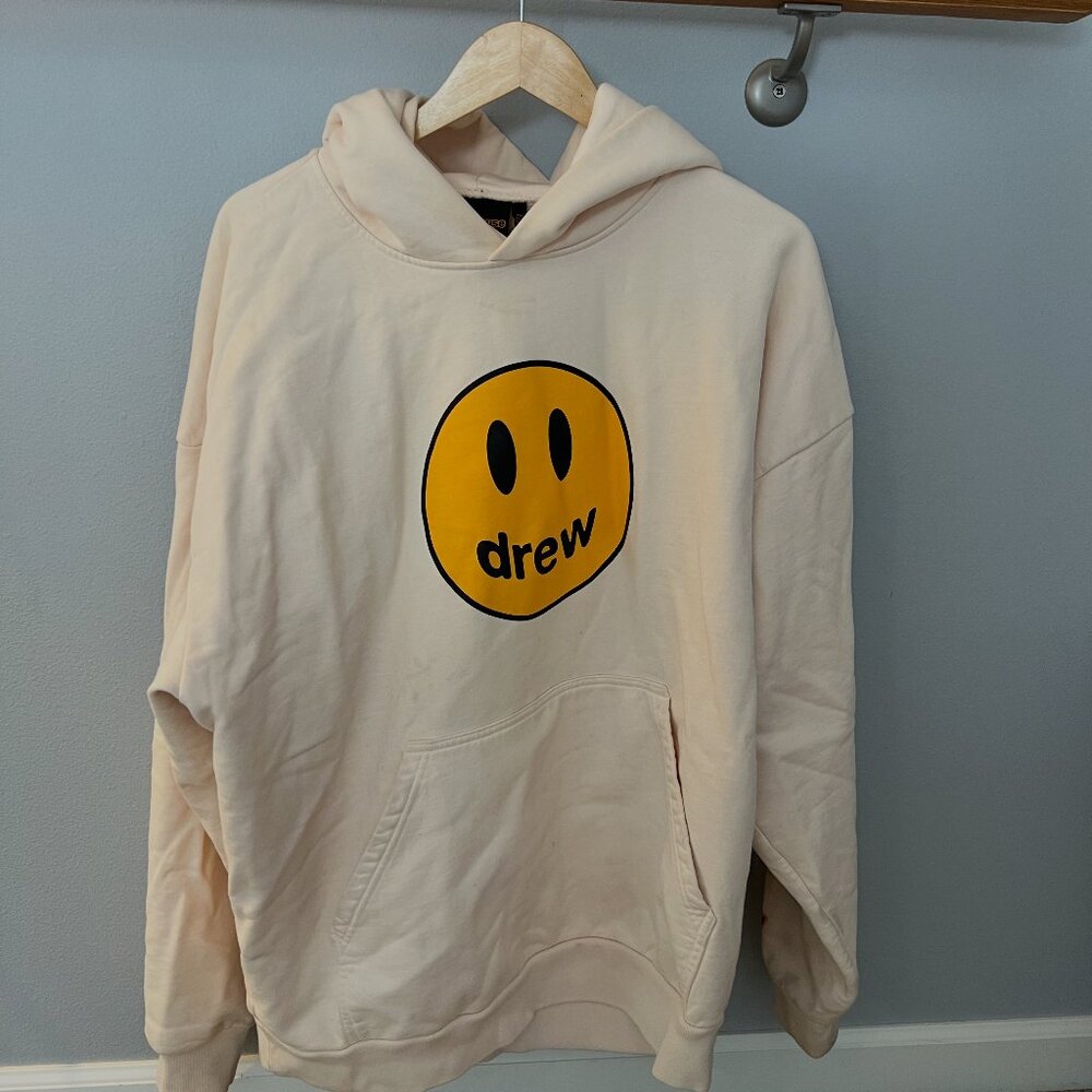 Drew House Mascot Hoodie – Beige/Yellow (Men’s Medium)